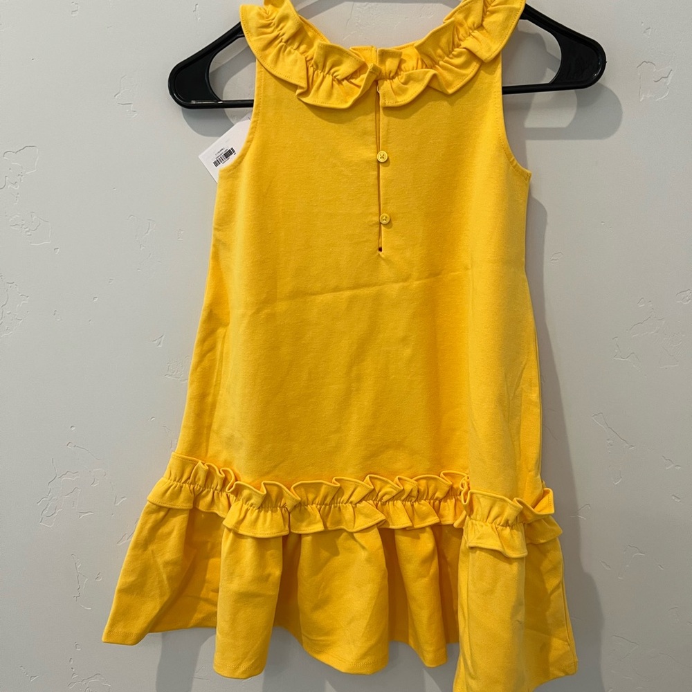Janie and Jack Girls Yellow Dress size 7, NWT Ruffle Swing Dress - Picture 5 of 7